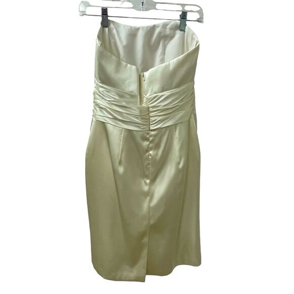 David’s Bridal Dress Ivory Pockets Strapless Short Women’s Size 6 - Picture 2 of 16